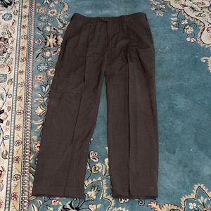 Haggar vintage dark brown cuffed pleated dress pants brown 36 x 30